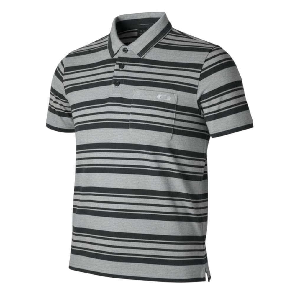 ⚫‎ OAKLEY Striped Pocket Polo | Grey x Black 🔳 Modern Surf-Skate Streetwear